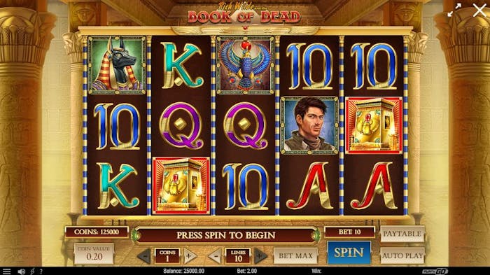 Aufbau des Book of Dead Slots