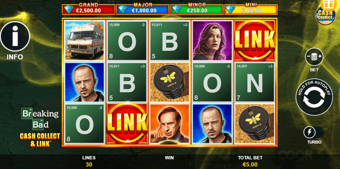 Breaking Bad Screenshot von der Slot Demo für Playtech Online Casinos.