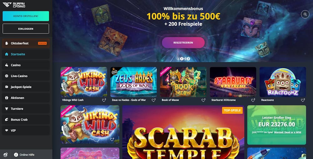 Buran Casino Hauptseite