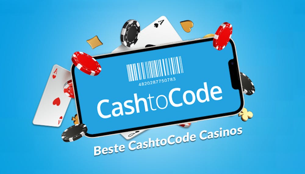 Smartphone mit CashtoCode Logo und Text 