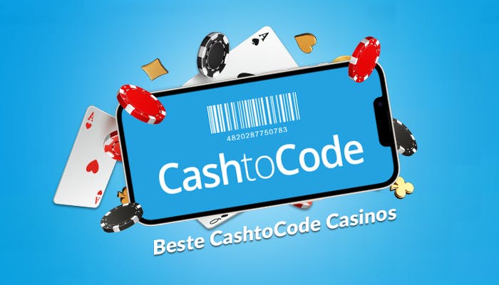 Smartphone mit CashtoCode Logo und Text 