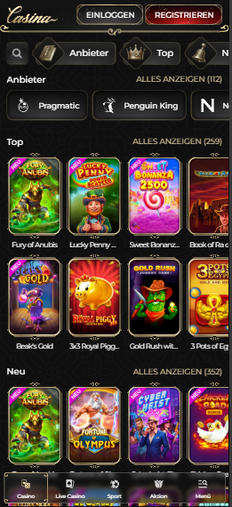 Casinia Casino Spiele