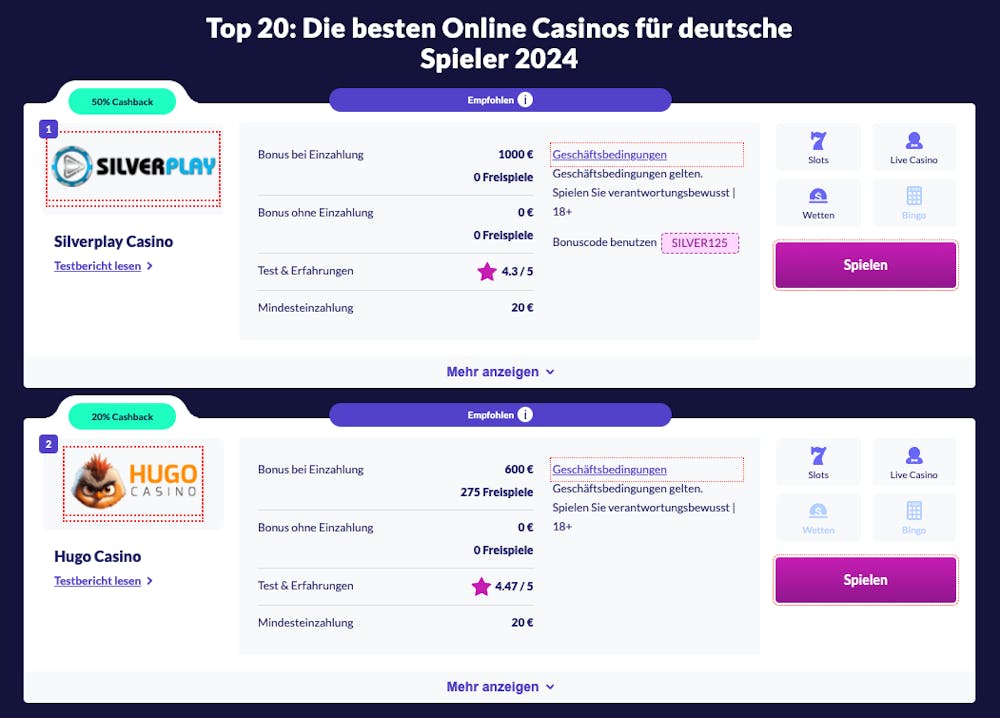 Casinobernie_ Casino Liste_Beispiel