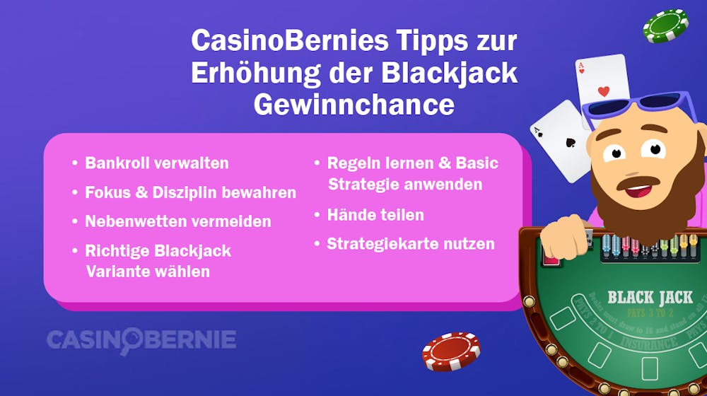 CasinoBernies Tipps zur Erhöhung der Blackjack Gewinnchance