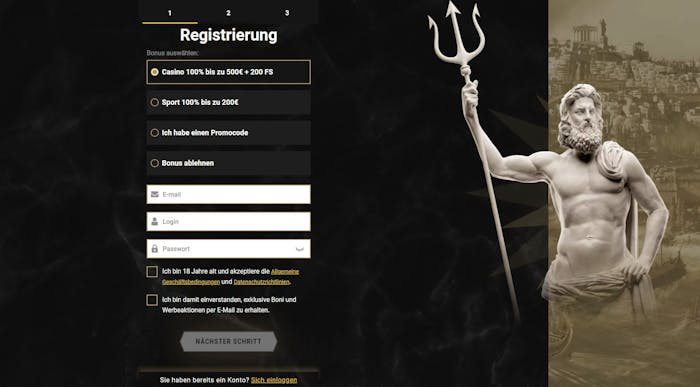 casinoly Registrierungsseite