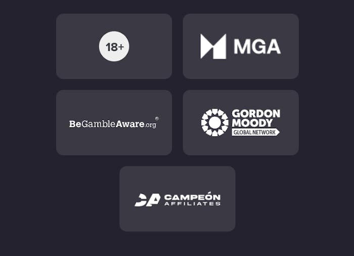 Beispiel für Footer eines Casinos mit Angaben zu Lizenz und Sicherheit