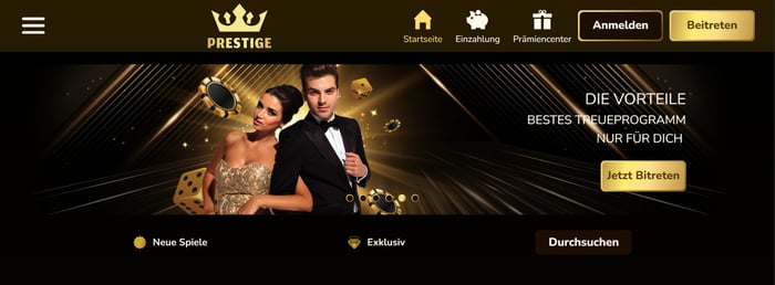 prestigecasino1.de Review: Prestige Casino anmelden für deutsche Spieler