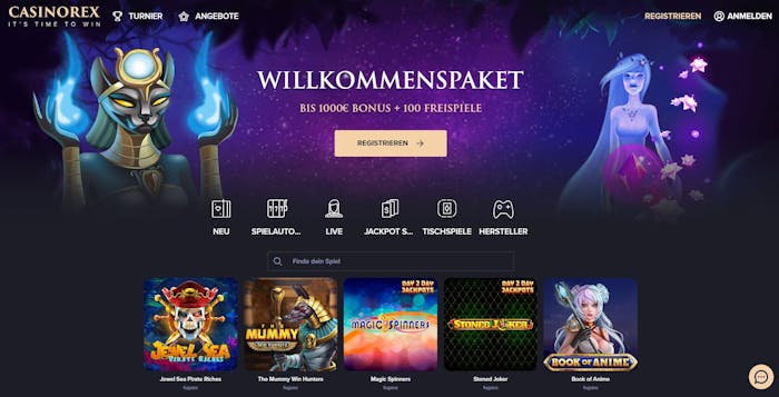 Casinorex Homepage