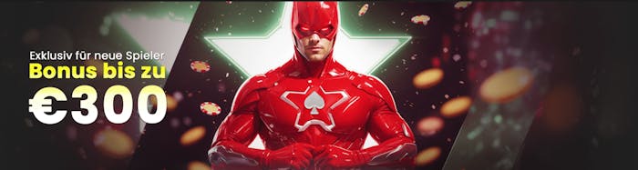 Casinostars Casino Willkommensbonus von bis zu 300 €