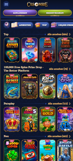 Casombie Casino Spielauswahl