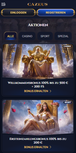 Der Willkommensbonus bei Cazeus Casino