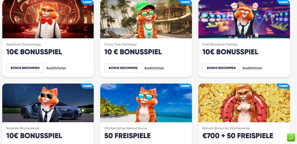 Die Aktionen im Cazimbo Casino