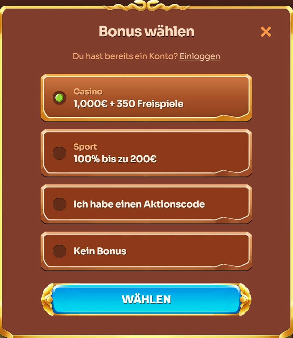 Cleobetra Casino mit der Anmeldemaske zum Eingeben der Daten.