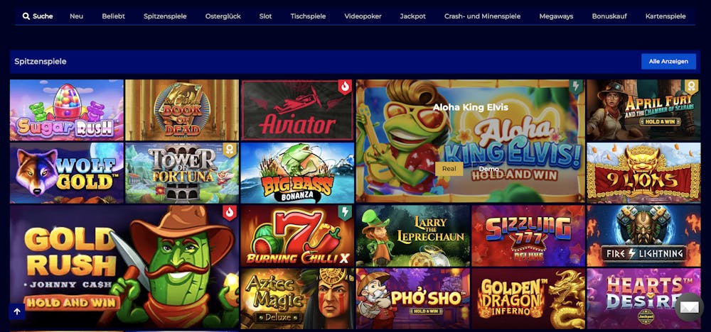 Club Riches Casino Spielauswahl