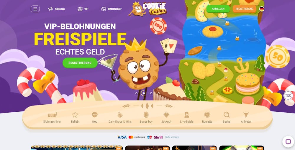 Cookie Casino Homepage