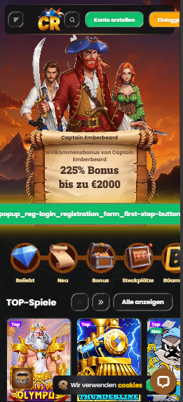 Startseite im Corsaza Casino zeigt Spielkategorien und Willkommensboni