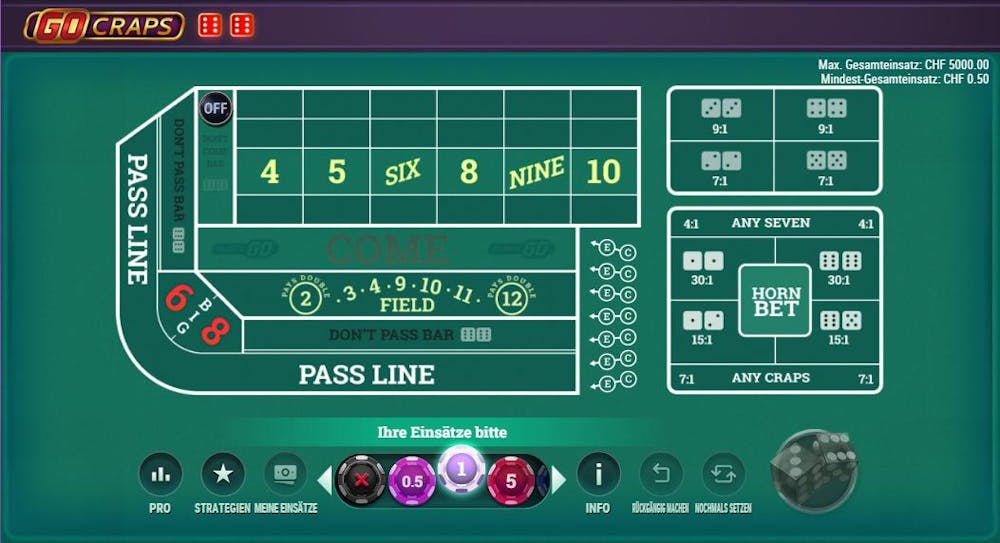 Casino Tischspiele Craps