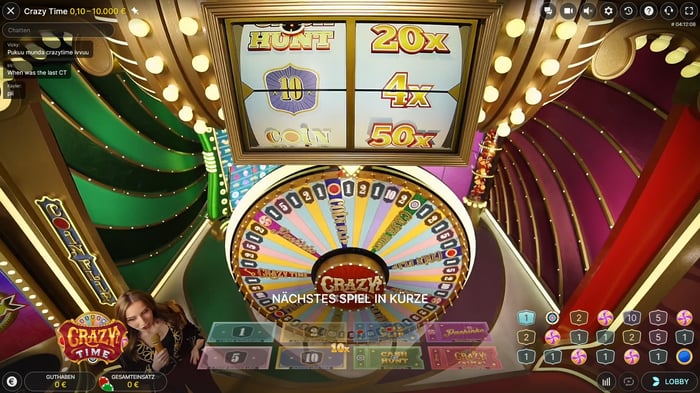 Crazy Time Spiel im Evolution Gaming Casino