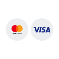 Die Logos der Kreditkarten Zahlungsanbieter Visa und Mastercard
