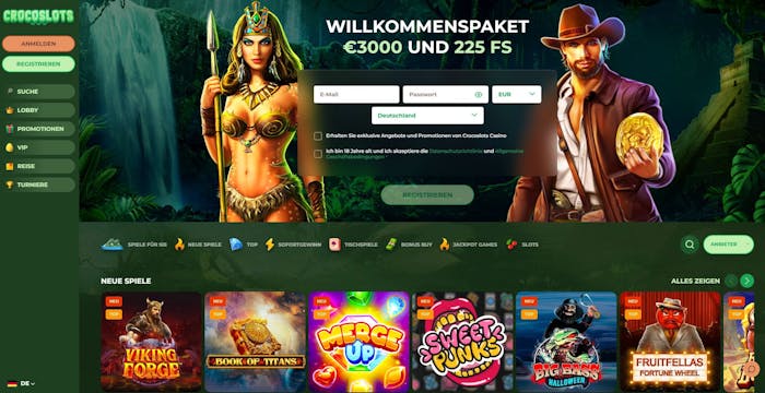 CrocoSlots Casino Homepage