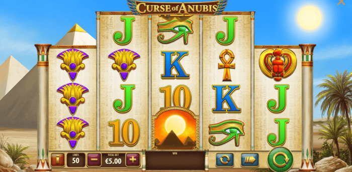 Curse of Anubis Screenshot von der playtech demo.