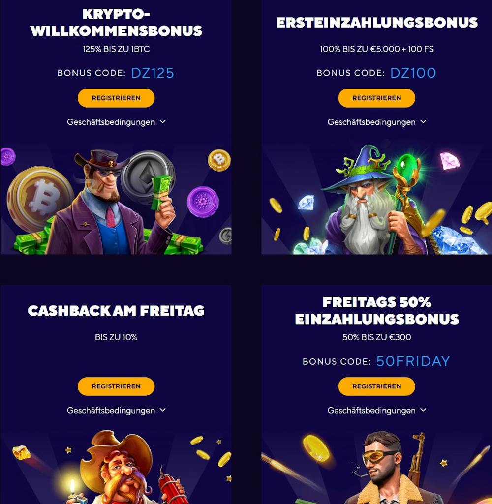 Dazard Casino Willkommensbonus