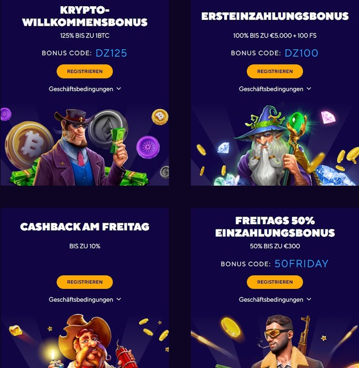 Dazard Casino Willkommensbonus