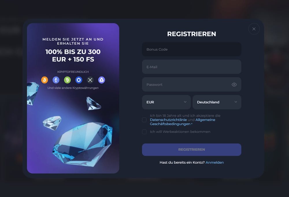 DBet Casino Registrierung