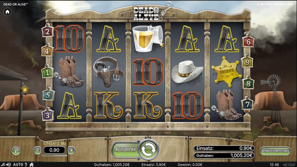 Aufbau des Dead or Alive Slots