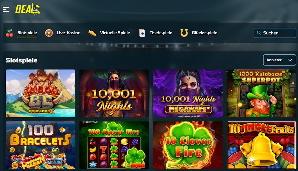 Die Slotübersicht von Dealbet Casino 