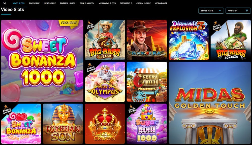 DirectionBet Casino Spielauswahl