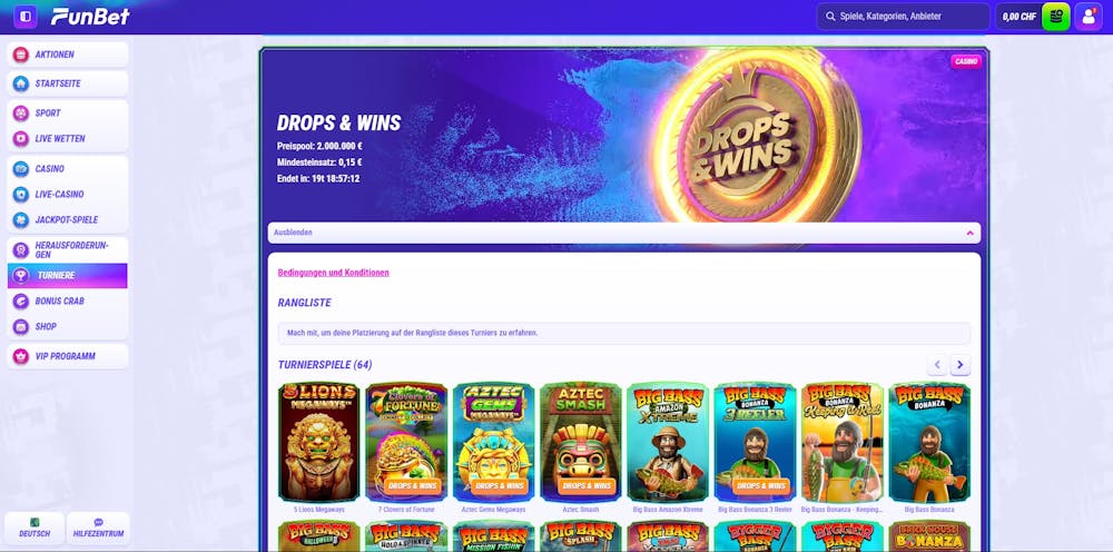 Beispiel für Drops And Wins
