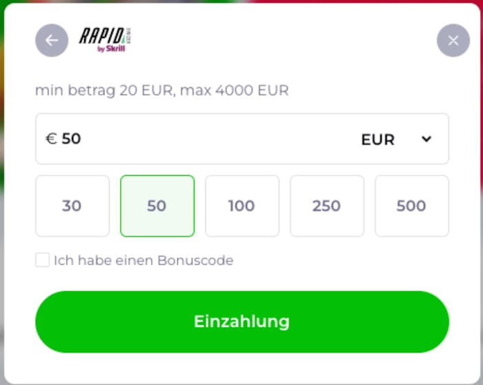 Einzahlungsformular in neuesten Casinos