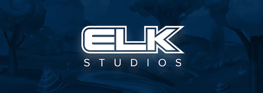 Elk Studios Logo vor dunkelblauem Hintergrund