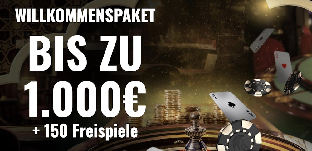 EmirBet Willkommenspaket bis zu 1.000 € + 150 Freispiele mit einer 40-fachen Umsatzanforderung