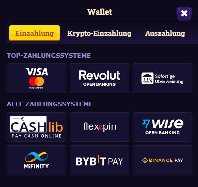 Einzahlungsmethoden im Emperia Casino