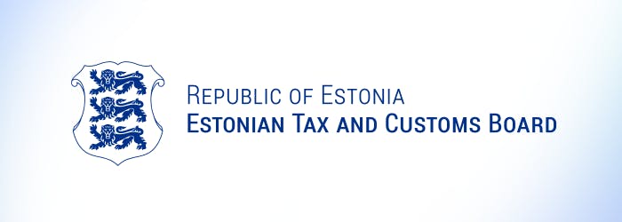 Das Logo der Lizenz der estnischen Steuer- und Zoll-Behörde