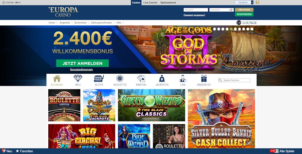 Europa Casino Hauptseite