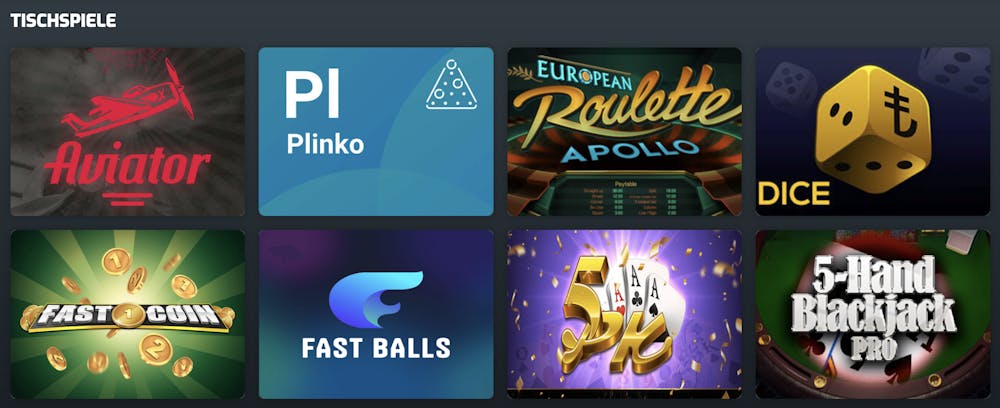 Evobet Casino Tischspiele