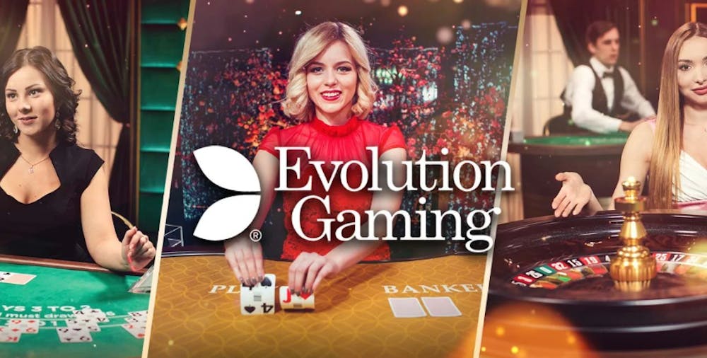 Evolution Gaming Logo vor Live Casino Bildern