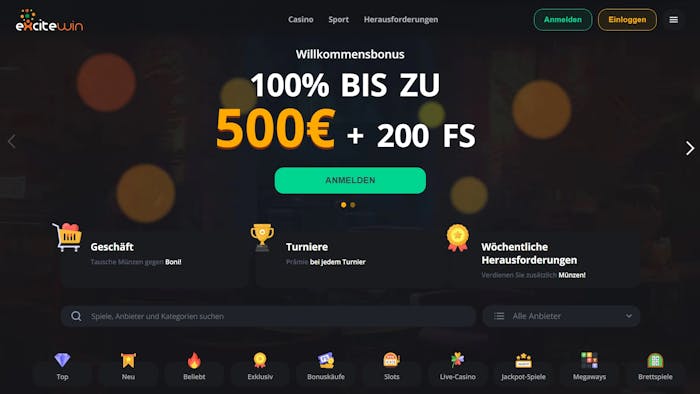 Excite Win Casino Startseite
