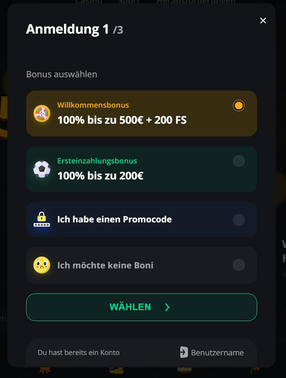 Excite Win Casino Registrierung