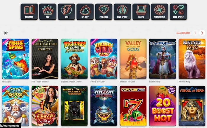 Extra Vegas Spielauswahl