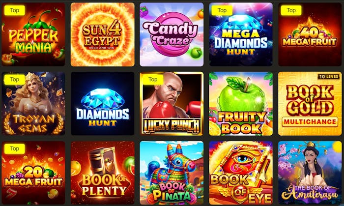 Fizz888 Casino Spielauswahl mit top Spielen