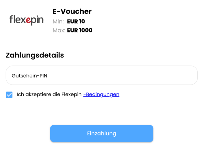 Einzahlung im Flexepin Casino Sport Center