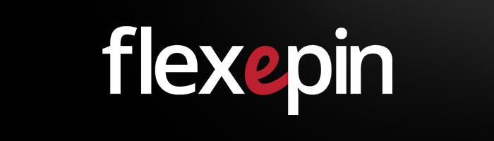 Flexepin Logo vor schwarzem Hintergrund