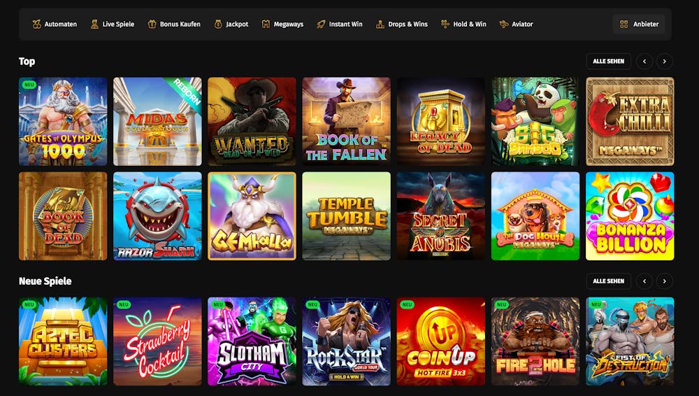 FortunePlay Casino Spielauswahl