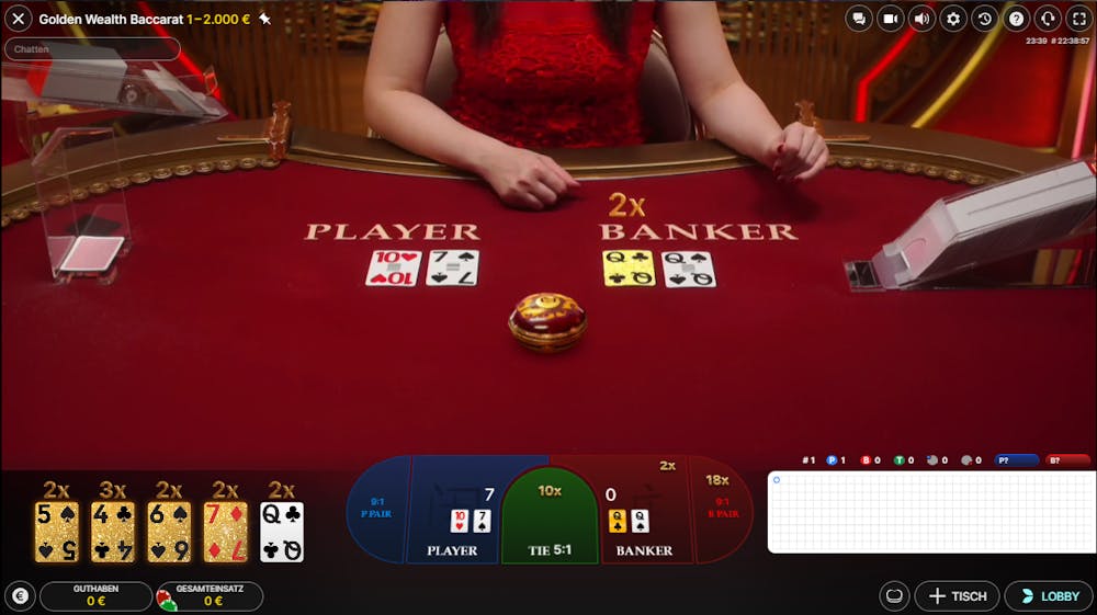 Golden Wealth Baccarat im Live Casino