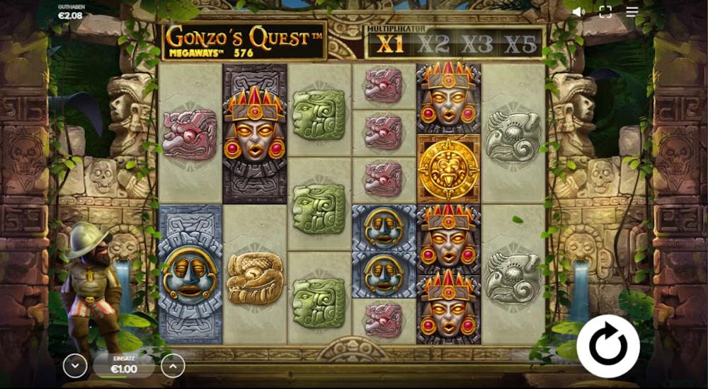 Aufbau des Gonzo's Quest Megaways Slots