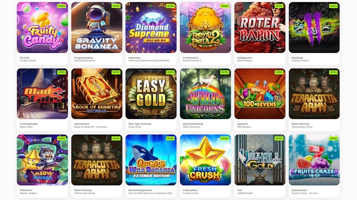 HejGo Casino Spielangebot
